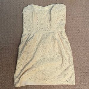 Dynamite Cream Lace Strapless Mini Dress